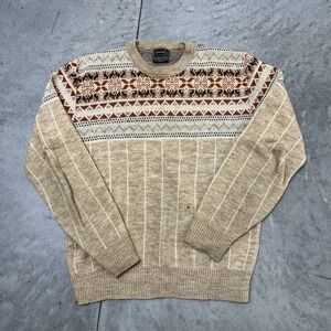 Vintage 1970's JC Penney Fair Isle pullover sweater L